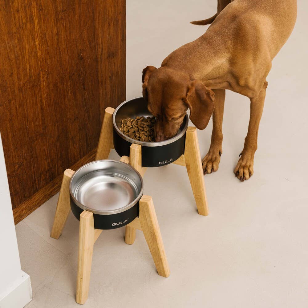 Eco Friendly Bamboo Dog Bowl Stand Elevate Comfort Style for Pets