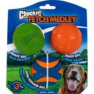 Chuckit Fetch Medley Assorted Medium Gen 2 (3Pk) 6.5cm