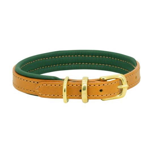 Dogs & Horses Padded Leather Dog Collar - Tan & Burghley-Dogs & Horses-Love My Hound