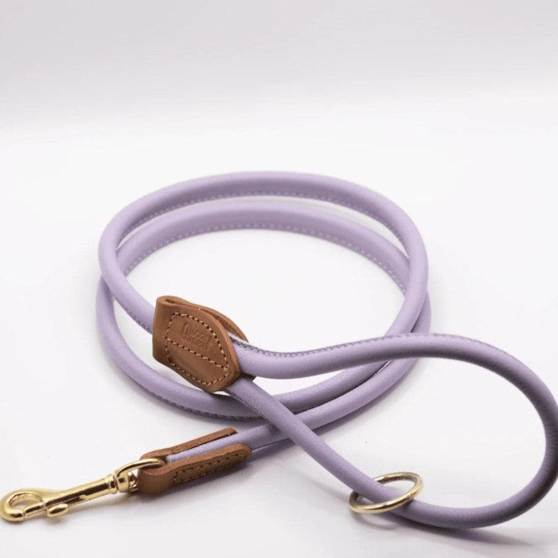 Dogs & Horses Rolled Leather Dog Lead - Lilac-Dogs & Horses-Love My Hound