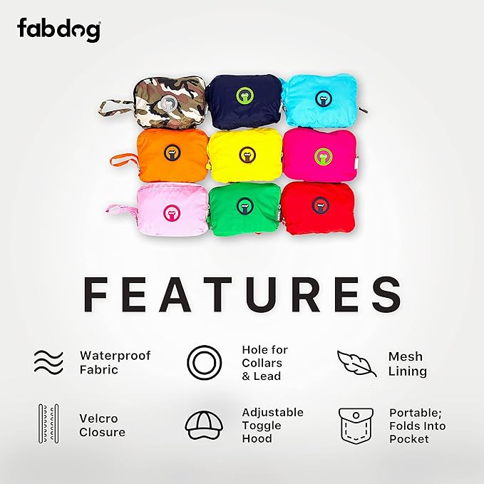 Fabdog | Yellow Packaway Dog Raincoat-Fabdog-Love My Hound