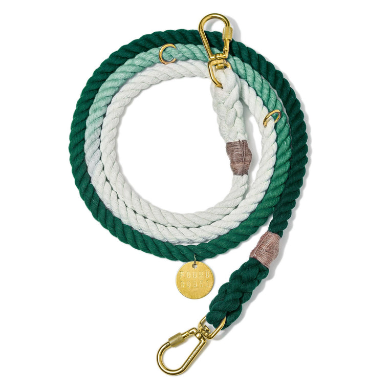 Found My Animal | Original Adjustable Teal Ombre Rope Dog Lead