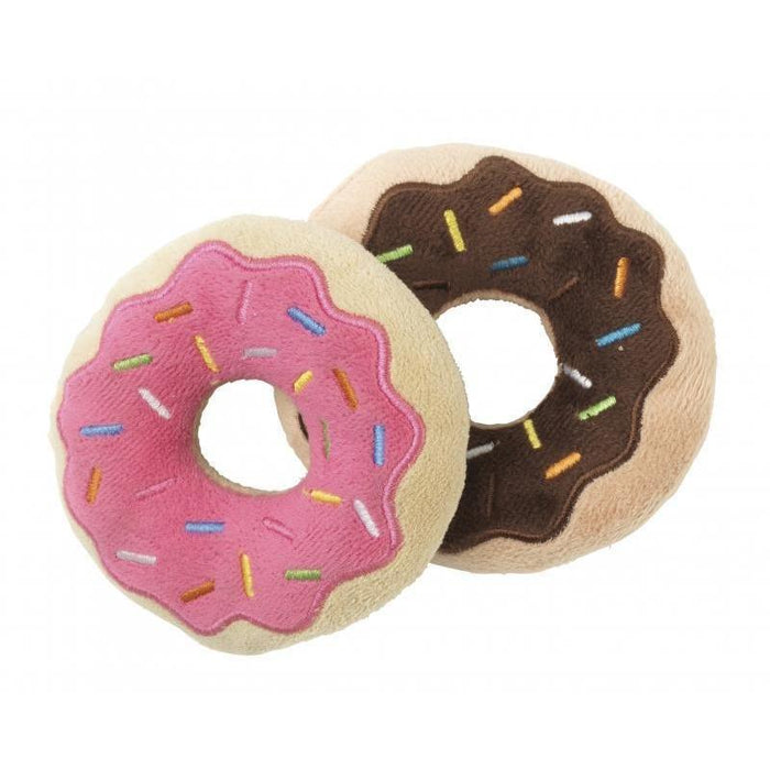 Fuzzyard | 2 x Donuts Chocolate & Strawberry - Plush Dog Toy-FuzzYard-Love My Hound