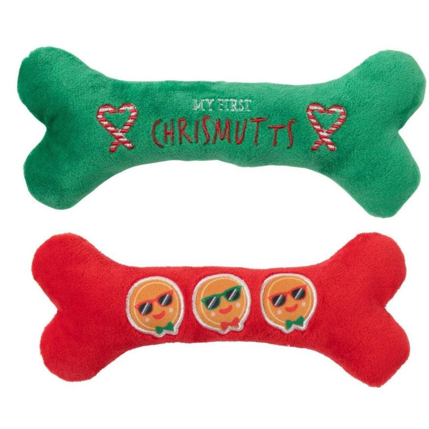 Fuzzyard | Merry Chrismutts - 2pk Bone Toy-FuzzYard-Love My Hound