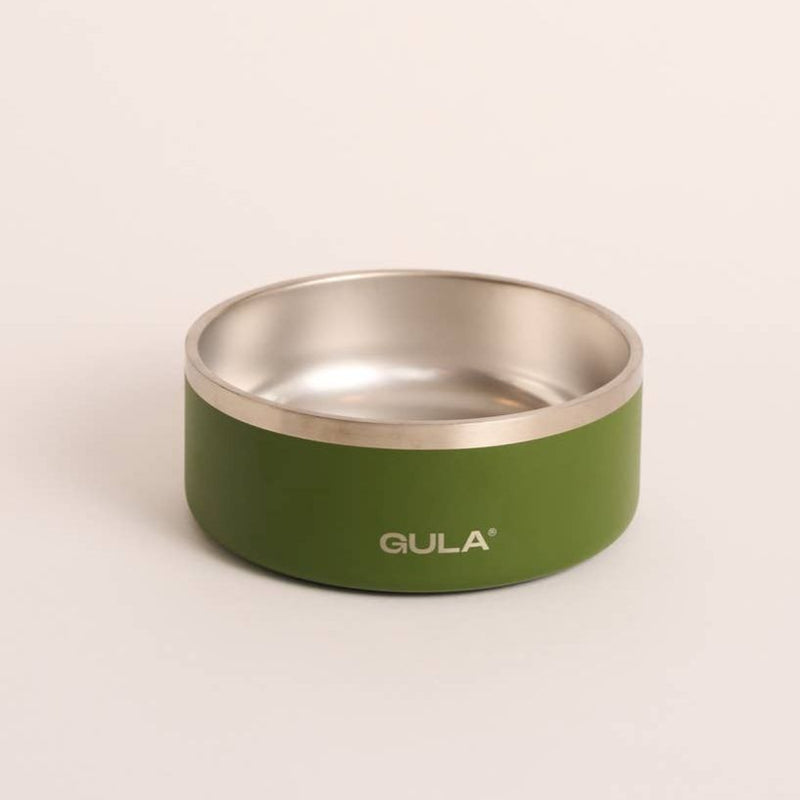 GULA | Double walled and insulated - Olive Green Dog Bowl-GULA-Love My Hound