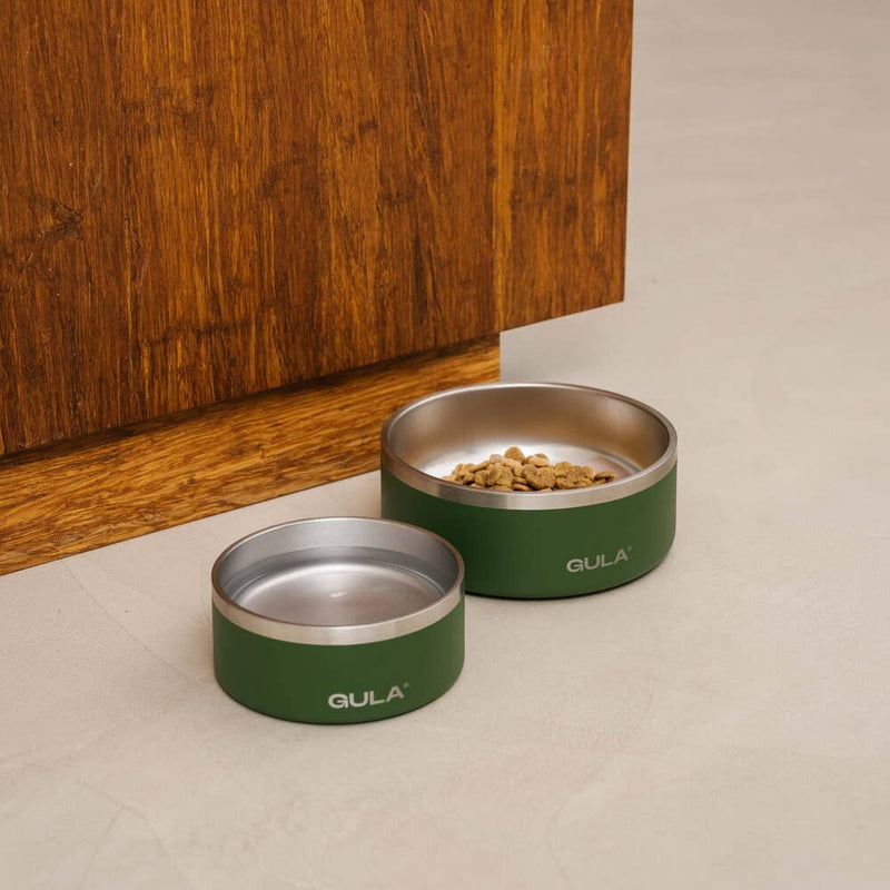 GULA | Double walled and insulated - Olive Green Dog Bowl-GULA-Love My Hound