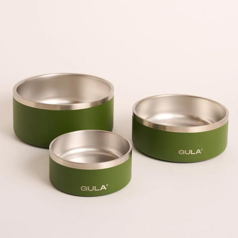 GULA | Double walled and insulated - Olive Green Dog Bowl-GULA-Love My Hound