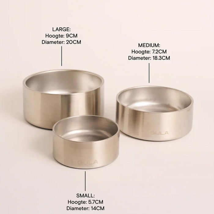 GULA | Double walled and insulated - Silver Dog Bowl-GULA-Love My Hound