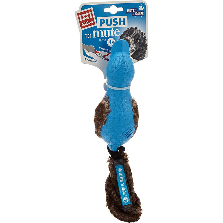 GiGwi - Duck 'Push To Mute' with Plush Tail - Dog Toy Blue