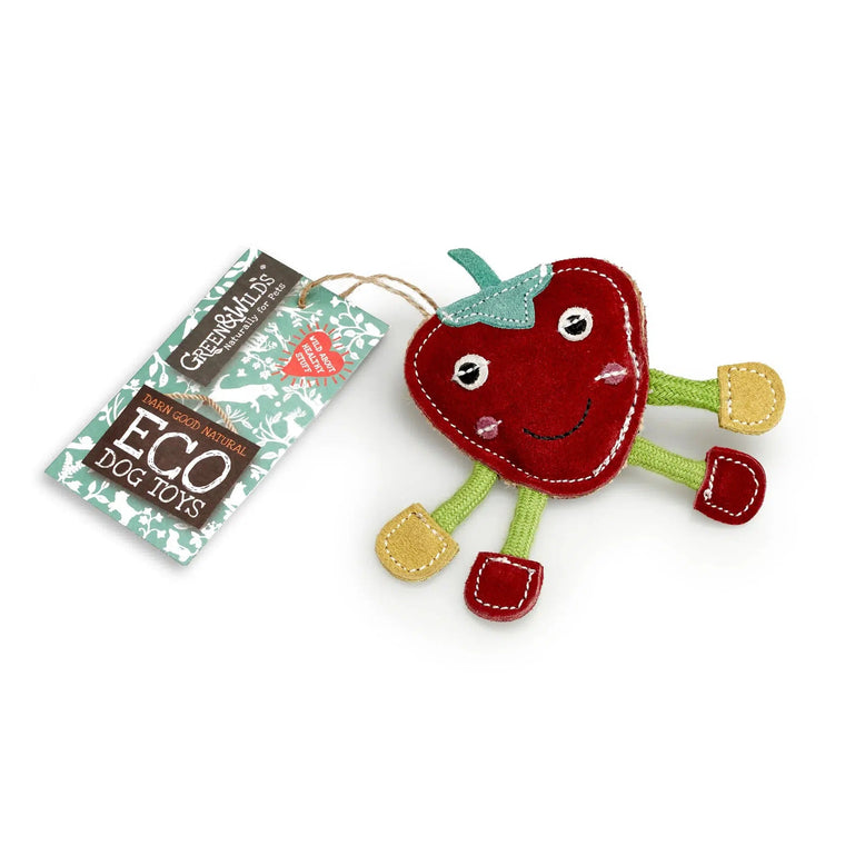 Green & Wilds | Eco Dog Toy - Steve the Strawberry