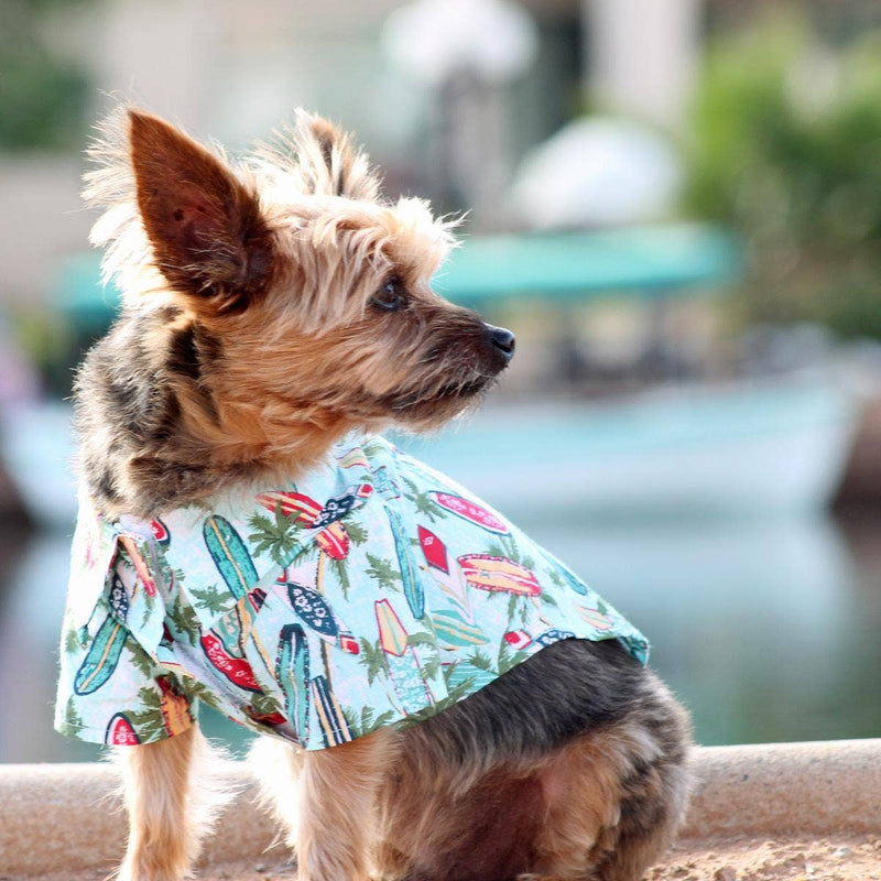 Hawaiian Camp Shirt - Surfboards and Palms-Doggie Design-Love My Hound