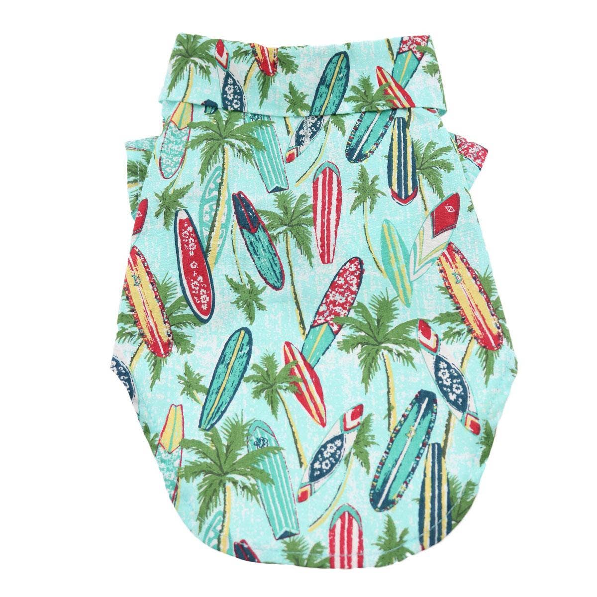 Hawaiian Camp Shirt - Surfboards and Palms-Doggie Design-Love My Hound