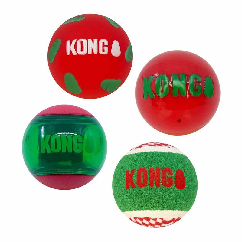 KONG Holiday Occasions Dog Balls - Pack of 4-Kong-Love My Hound