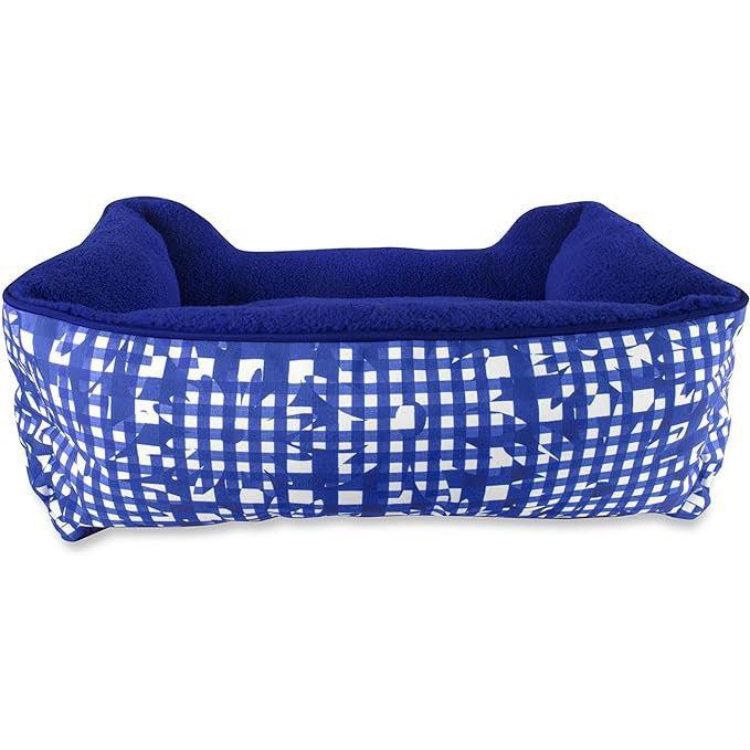 Kate Spade New York | Navy Daisy Gingham - Dog Bed-Kate Spade New York-Love My Hound