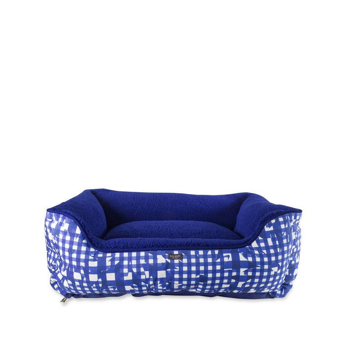 Kate Spade New York | Navy Daisy Gingham - Dog Bed-Kate Spade New York-Love My Hound