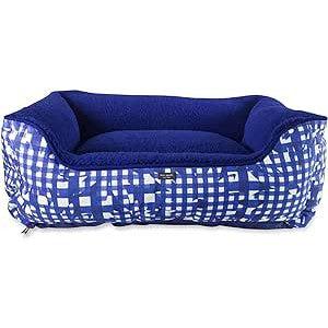 Kate Spade New York | Navy Daisy Gingham - Dog Bed-Kate Spade New York-Love My Hound