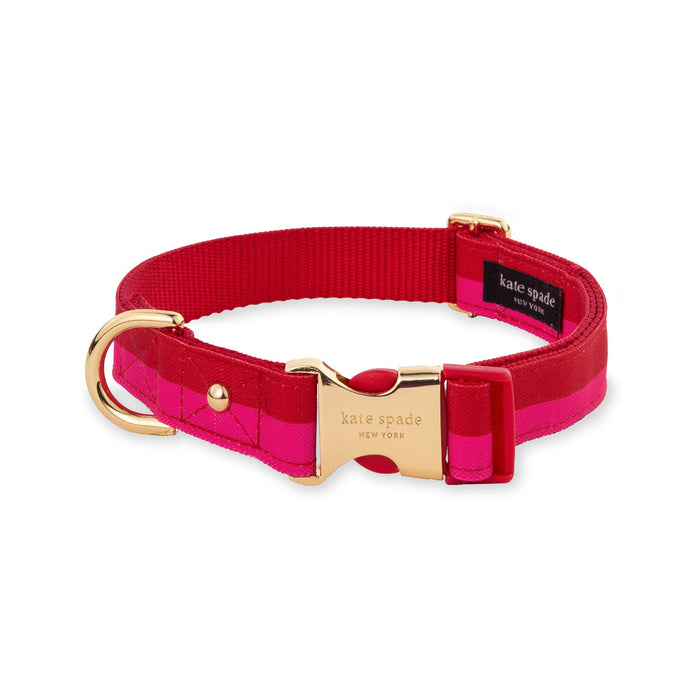 Kate Spade New York | Red and Pink Stripe - Dog Collar-Kate Spade New York-Love My Hound