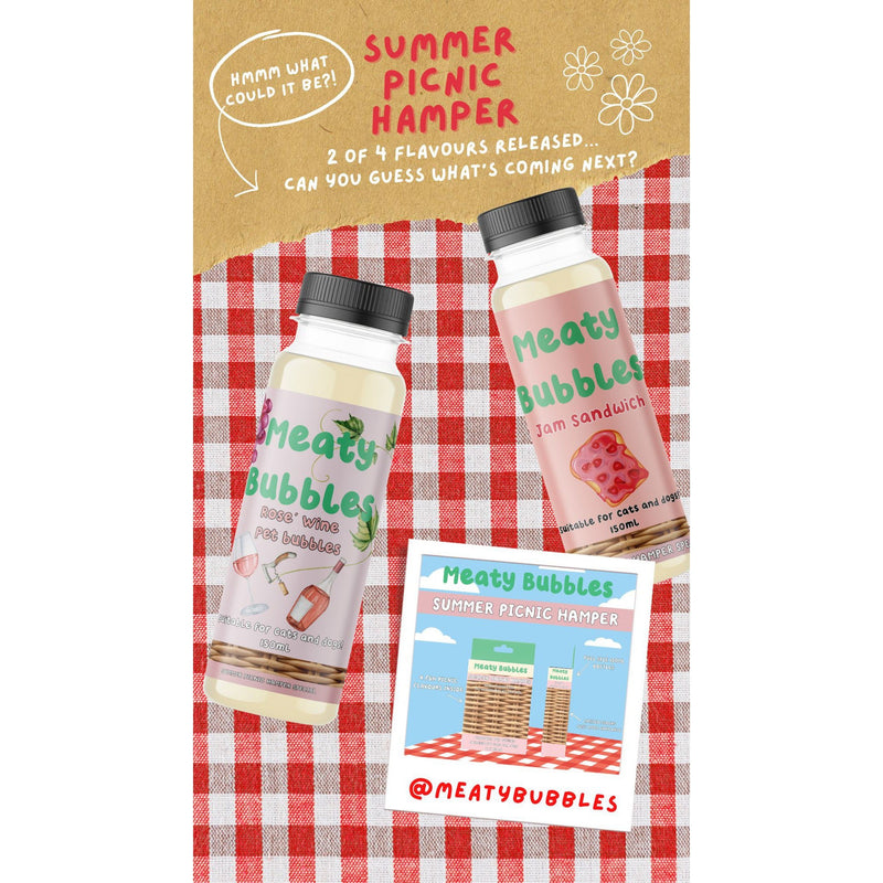 Meaty Bubbles | Summer picnic box 4 x 150ml English picnic flavours-Meaty Bubbles-Love My Hound