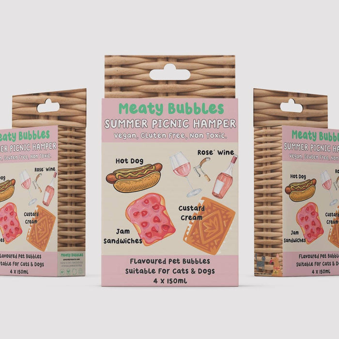 Meaty Bubbles | Summer picnic box 4 x 150ml English picnic flavours-Meaty Bubbles-Love My Hound