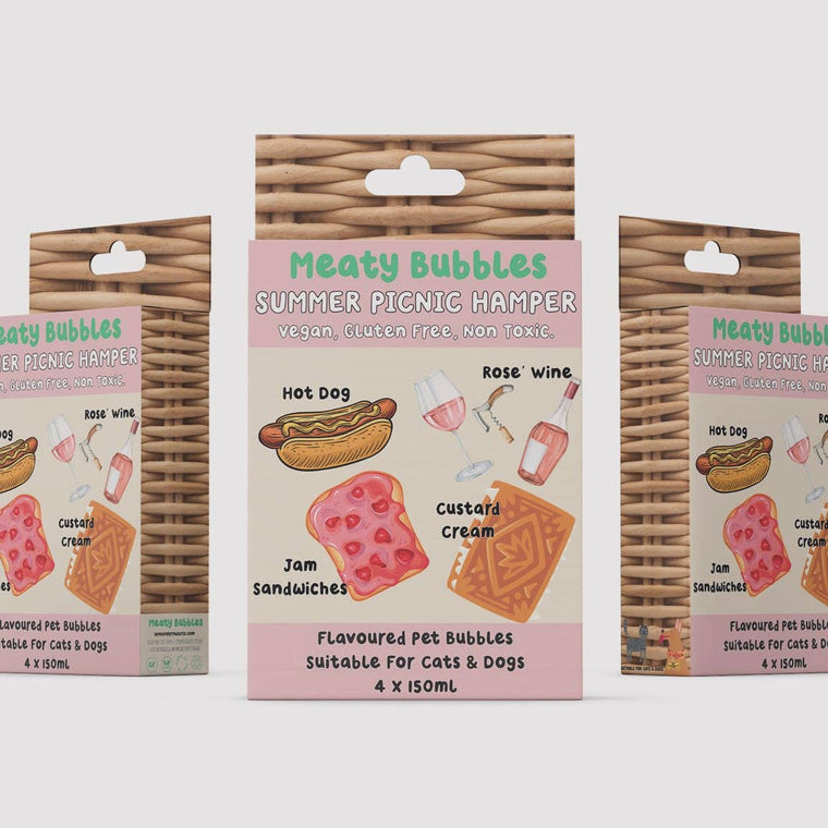 Meaty Bubbles | Summer picnic box 4 x 150ml English picnic flavours