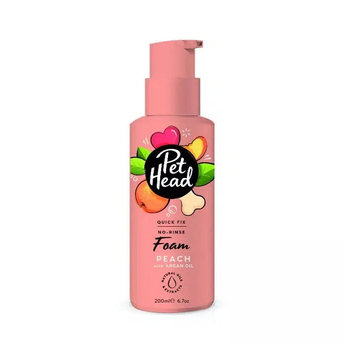 Pet Head - Quick Fix No-Rinse Peach Foam Shampoo 200ml