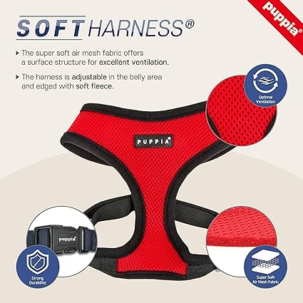 Puppia Soft Dog Harness (A) - Orange-Puppia-Love My Hound