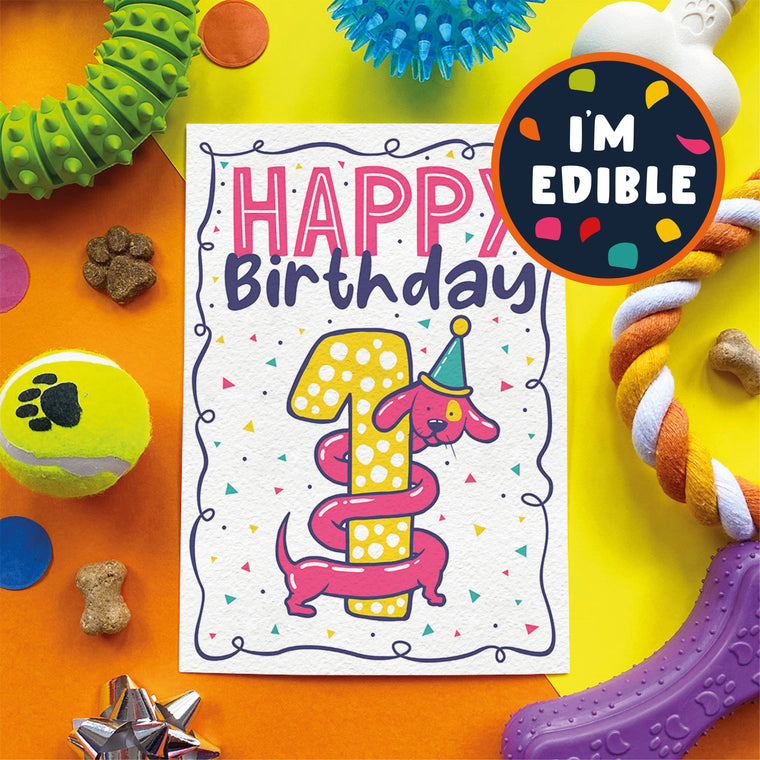 Scoff Paper | Edible 1st Birthday Card for Dogs