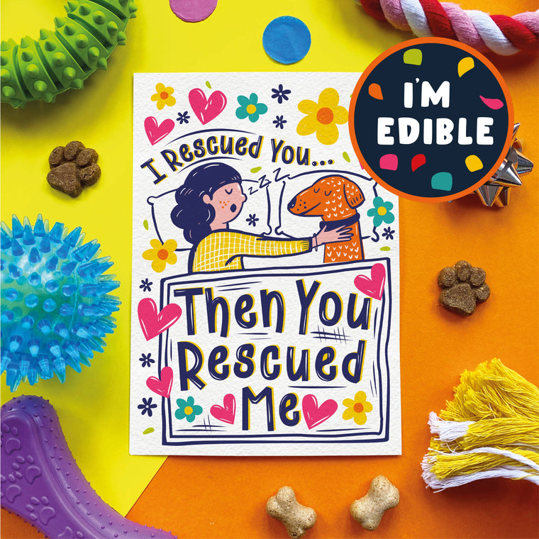 Scoff Paper | Rescue Dog - Edible Greeting Card