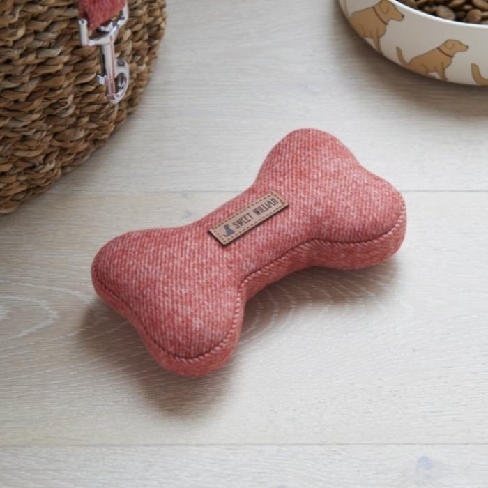 Sweet William - Tweed Dog Bone Toy - Orange