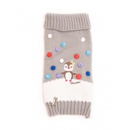 Christmas Dog Jumper - Candy Pom Penguin