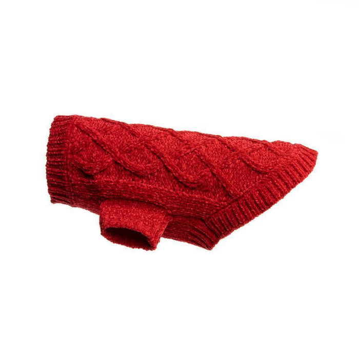 Fabdog | Chenille Super Soft Dog Jumper - Red-Fabdog-Love My Hound