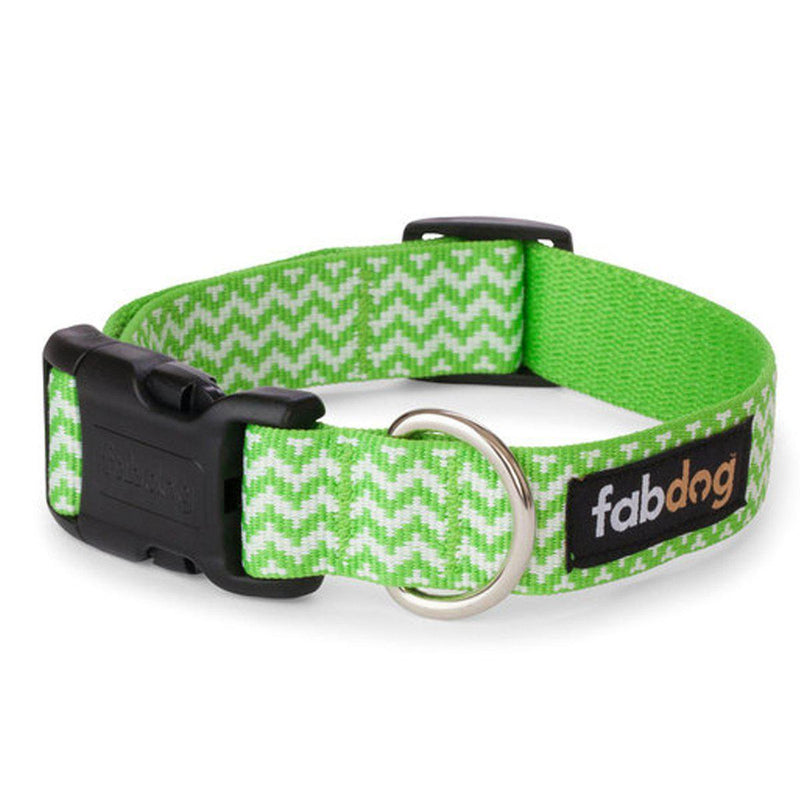 Fabdog | Chevron Dog Collar Green-Fabdog-Love My Hound