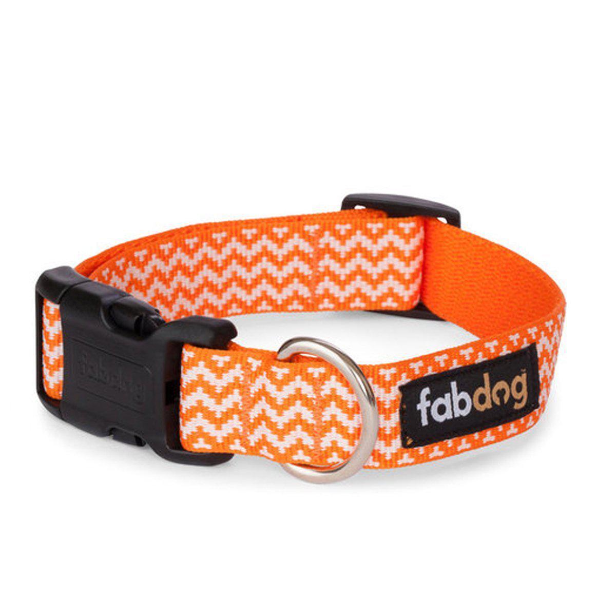 Fabdog | Chevron Dog Collar Orange-Fabdog-Love My Hound