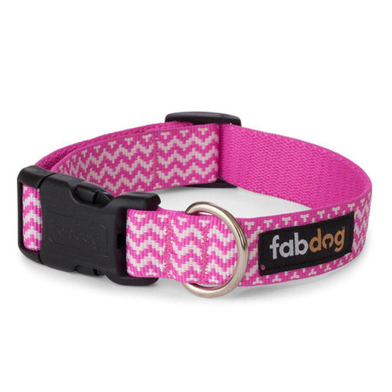 Fabdog | Chevron Dog Collar Pink-Fabdog-Love My Hound