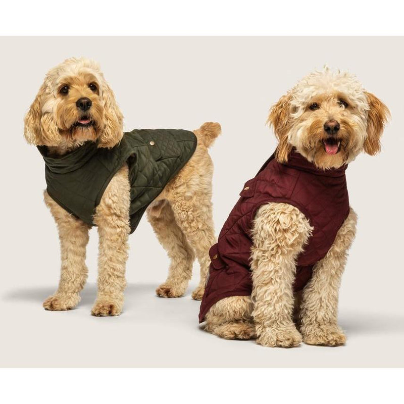 Fabdog | Quilted Barn Coat - Burgundy-Fabdog-Love My Hound