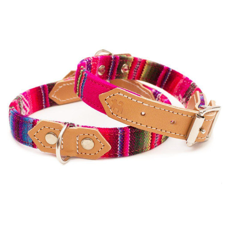 Hiro + Wolf Inca Pink Dog Collar