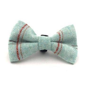 Hugo & Hudson - Aqua Checked Dog Bow Tie