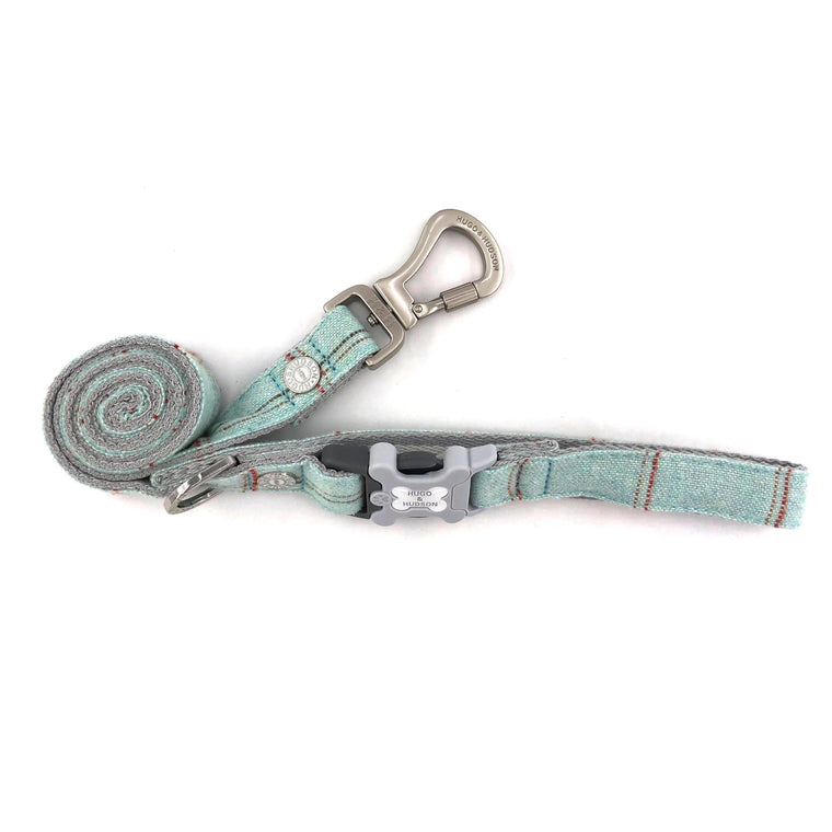 Hugo & Hudson - Aqua Checked Tweed Dog Lead