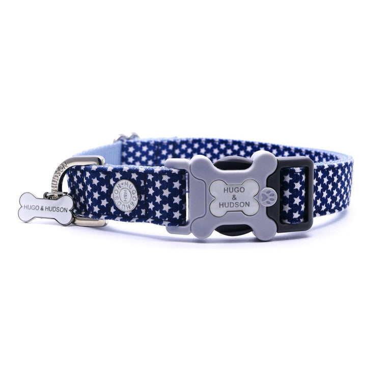 Hugo & Hudson - Blue Star Dog Bone Collar