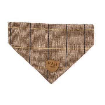 Hugo & Hudson - Caramel Herringbone Tweed Dog Bandana