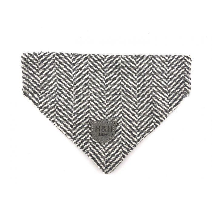 Hugo & Hudson - Grey Herringbone Dog Bandana