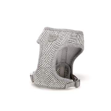 Grey Herringbone Designer Dog Harness Coat with Matching Leash –  UKUSCAdoggie