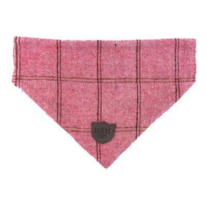 Hugo & Hudson - Pink Checked Tweed Dog Bandana