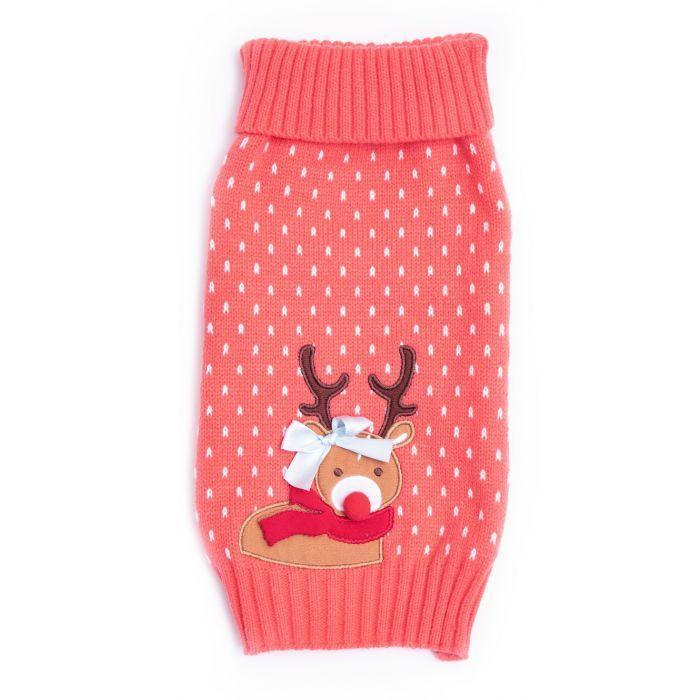 Pet London - Reindeer Bow Christmas Dog Jumper-Pet London-Love My Hound